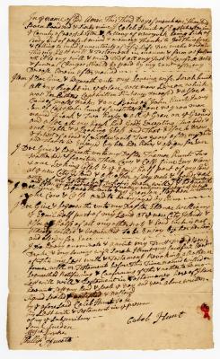 Probated will of Caleb Hunt, 1770