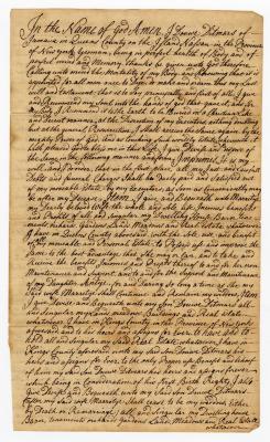 Probated will of Doune Ditmar, 1770