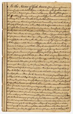 Probated will of John Comes, 1770