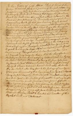 Probated will of Robert Reed, 1770