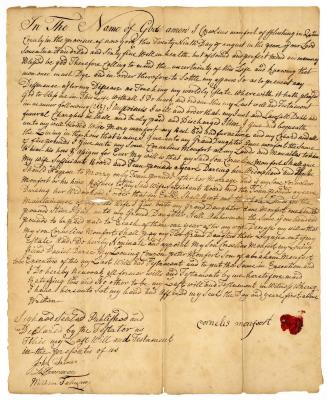 Probated will of Cornelius Monfoort, 1770