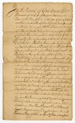 Probated will of David Provoost, 1770
