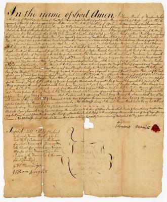 Probated will of Thomas Marsh, 1770