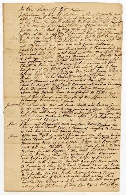 Probated will of Abraham Rycker, 1770
