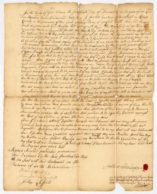 Probated will of Jacobus Van Nuys, 1770