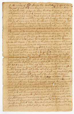 Probated will of Peter Totten, 1770