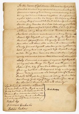 Probated will of Richard Van Dyck, 1770