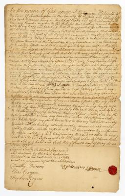 Probated will of Ephraim Hildreth, 1771