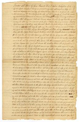 Probated will of Joshua Delaplaine, 1771