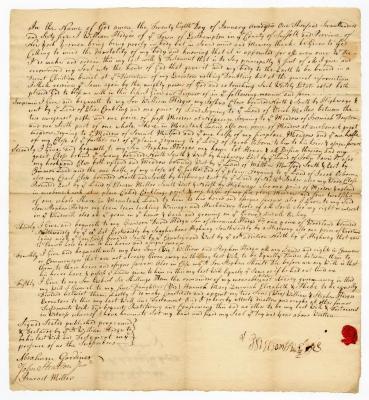 Probated will of William Hedges, 1771