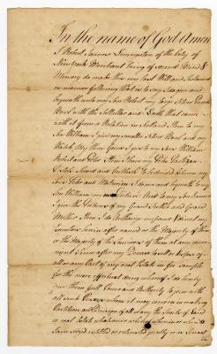 Probated will of Robert James Livingston, 1771