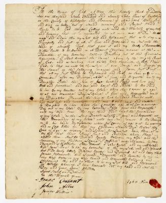 Probated will of John Pine, 1771