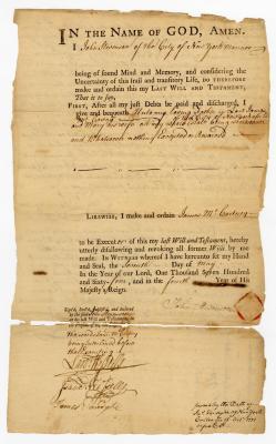 Probated will of John Stevenson, 1771