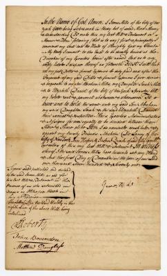 Probated will of James Mills, 1771
