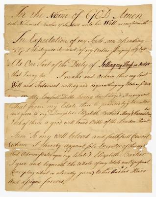 Probated will of Nehemiah Barker, 1772