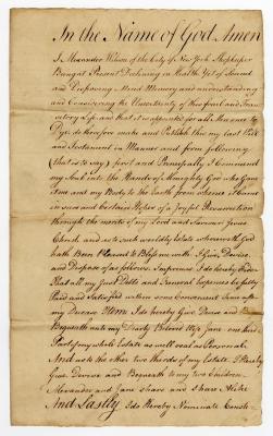 Probated will of Alexander Wilson, 1771