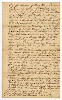 Probated will of Joseph Cheesman, 1772