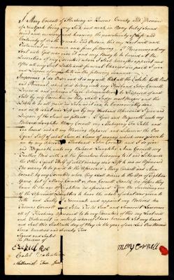 Probated will of Mary Cornell, 1772