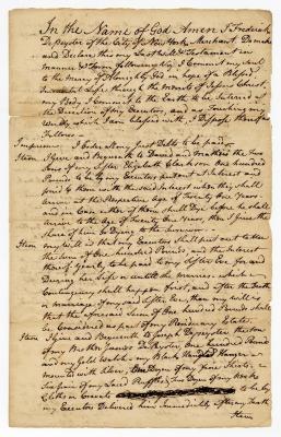 Probated will of Frederick Depeyster, 1773