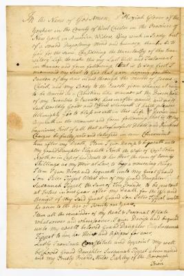 Probated will of Keziah Glover, 1772