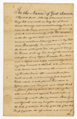 Probated will of Elizabeth Genter, 1772