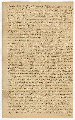 Probated will of John Moffit, 1772