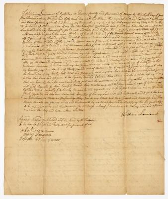 Probated will of William Lawrence, 1772