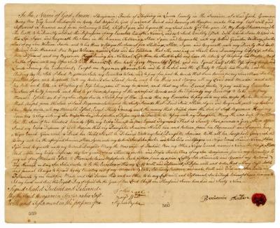 Probated will of Benjamin Fowler, 1772