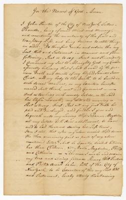 Probated will of John Painter, 1772