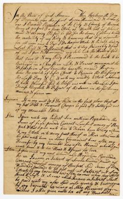 Probated will of Barnard Rynlander, 1772