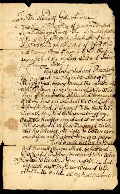 Probated will of Meuhal Nestel, 1772