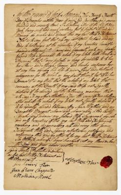 Probated will of Mathew Tier, 1772
