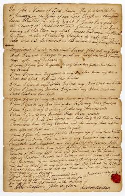 Probated will of Teunis Van Pelt, 1772