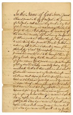 Probated will of James Shaw, 1772