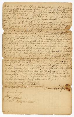 Probated will of Jonah Sandford, 1772