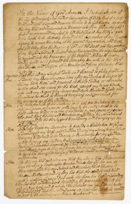 Probated will of Ezekiel Archer, 1773