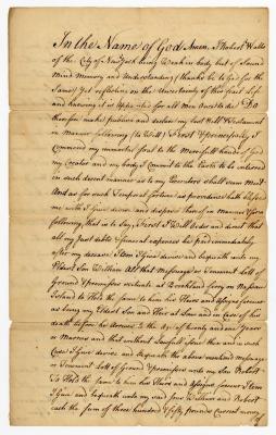 Probated will of Robert Watts, 1772