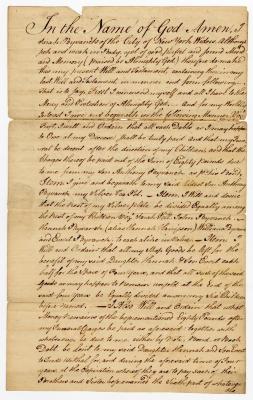 Probated will of Sarah Byvanck, 1773