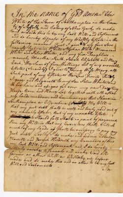 Probated will of Eber White, 1772