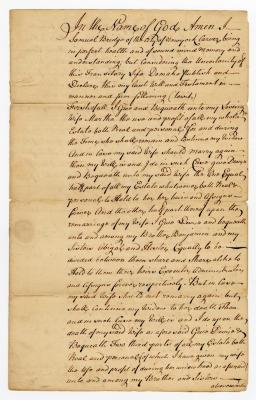 Probated will of Samuel Bridge, 1773