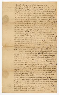 Probated will of Daniel Bontecou, 1773