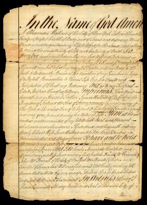 Probated will of Alexander Wallace, 1772