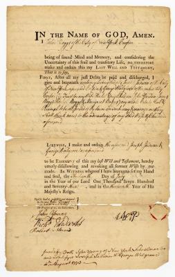 Probated will of John Boggs, 1773