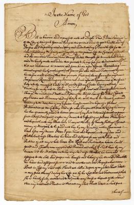 Probated will of Isaac Garnier, 1773