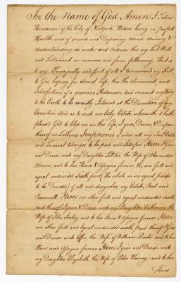 Probated will of Tetia Henderson, 1773