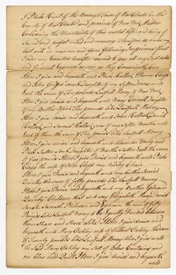 Probated will of Phebe Hunt, 1773