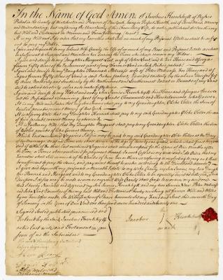 Probated will of Jacobus Kronkhytt, 1773