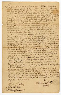 Probated will of William Farrington, 1773