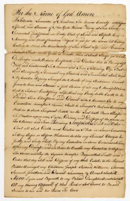 Probated will of Patience Lawrence, 1773