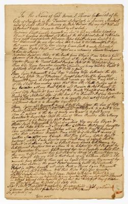 Probated will of Thomas Gallaudet, 1773